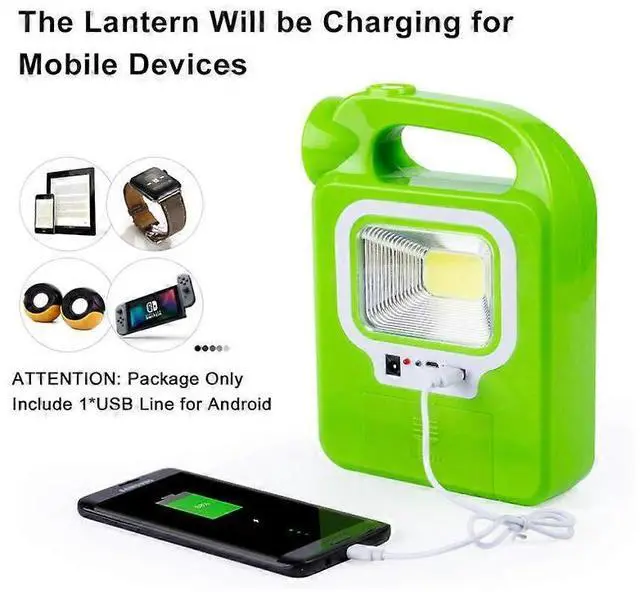 Alt view image 4 of 5 - Ecocleanpath 4-Pack Green Solar Lantern & LED Flashlight, USB Rechargeable for Camping, Emergency Kits