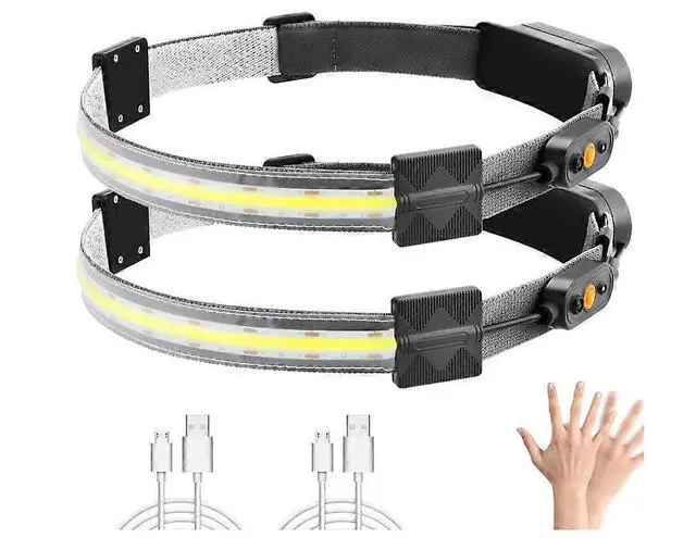 Main image of Ecocleanpath 2-Pack 1200 Lumen LED Headlamp, Super Bright with Rear Warning Light for Camping, Running, Fishing