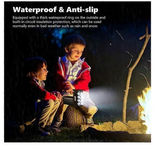 Alt view image 3 of 5 - Ecocleanpath 1600LM USB Rechargeable LED Flashlight, 4 Modes IPX5 Waterproof Camping & Emergency Light (Black)