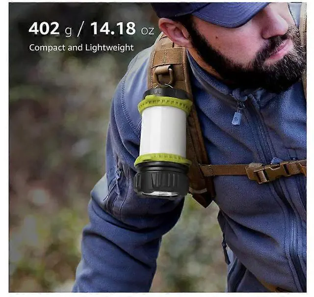 Alt view image 3 of 5 - Ecocleanpath Rechargeable LED Torch Lantern with Power Bank, 500 Lumen Dimmable 5 Modes for Camping & Emergency (Black)