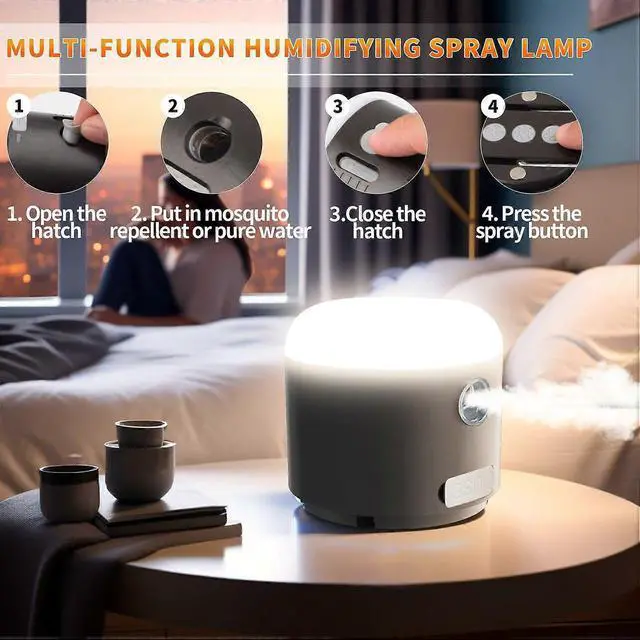 Alt view image 3 of 5 - Ecocleanpath Rechargeable LED Camping Lantern with Fan & Spray, 3000mAh, 4 Modes, Waterproof, Magnetic Base