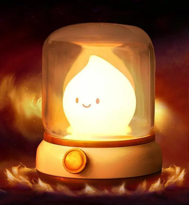 Alt view image 2 of 5 - Ecocleanpath Ghost Campfire Night Light - Flameless Rechargeable Kerosene Lamp, Cute Desktop & Nursery Decor