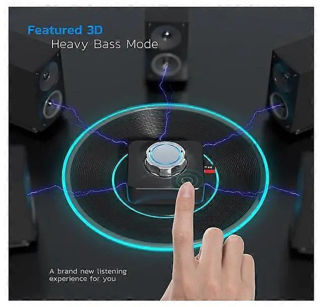 Alt view image 2 of 5 - Ecocleanpath Bluetooth 5.0 Receiver Adapter, Hi-Fi Wireless Audio with 3D Surround, TF Card & AUX Support (Black)