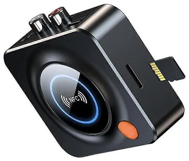 Alt view image 2 of 5 - Ecocleanpath C52 Bluetooth 5.1 Audio Receiver with NFC/TF/AUX/RCA, Low Latency Wireless Adapter for Home & Car Stereo (Black)