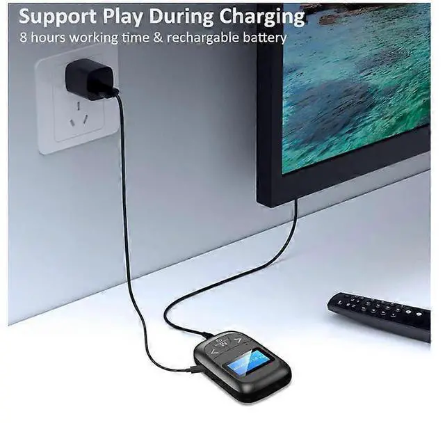 Alt view image 5 of 5 - Ecocleanpath Bluetooth 5.0 Audio Adapter Transmitter/Receiver for TV, PC, Car - 2-in-1, Low Latency, 33ft Range, Hands-Free Call (Black)