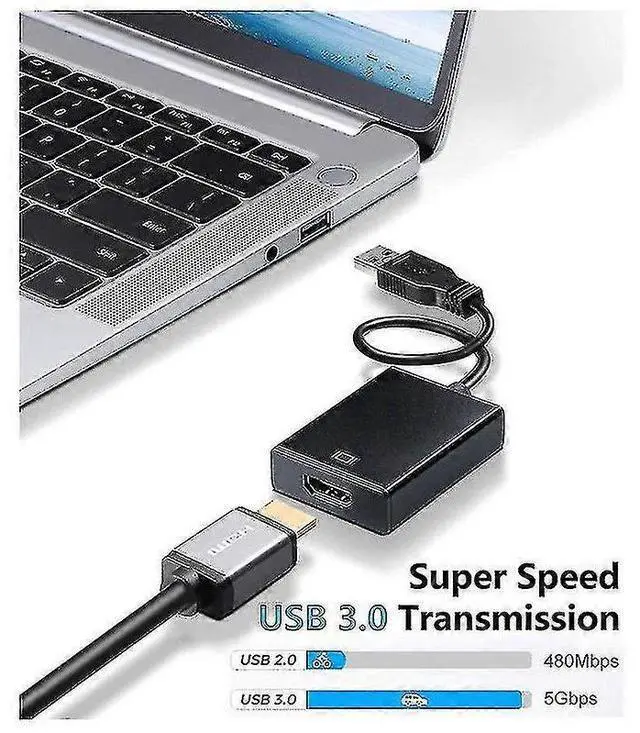 Alt view image 4 of 4 - Ecocleanpath HDMI1206Y18 USB 3.0 to VGA Adapter, 1080P 60Hz for Dual Monitor Setup