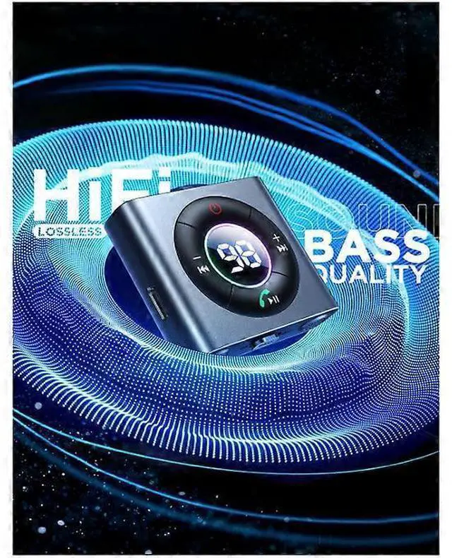 Alt view image 2 of 5 - Ecocleanpath Upgrade Bluetooth 5.3 Car Adapter with Dual Mics, HiFi Bass, 26H Battery - Black