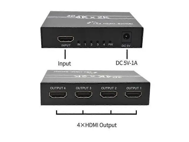 Alt view image 4 of 5 - Ecocleanpath KuWFi 4K HDMI Splitter 1x4, 4-Way Switch for Home Theater & Gaming