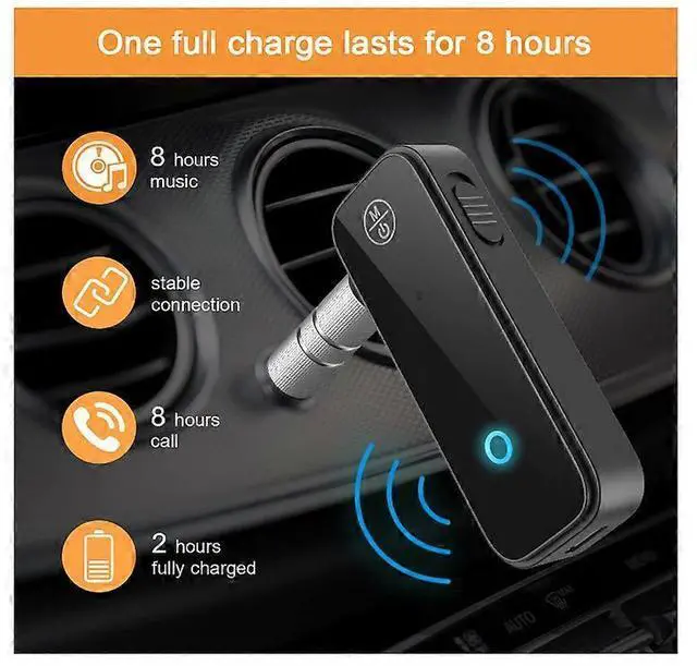 Alt view image 5 of 5 - Ecocleanpath Bluetooth 5.0 AUX Adapter for Car & Home - Wireless Audio Receiver/Transmitter, Hands-Free Calling (Black)