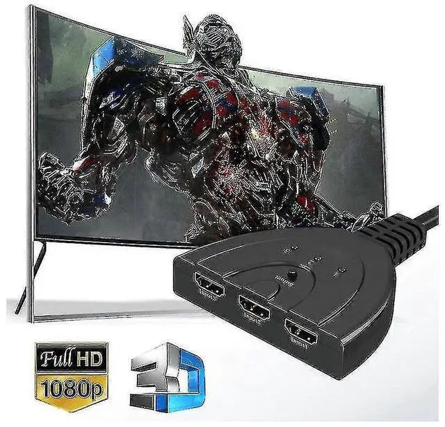 Alt view image 5 of 5 - Ecocleanpath HDMI Switch 3x1, 1080P 3D Auto-Switching Hub, Plug & Play, No External Power