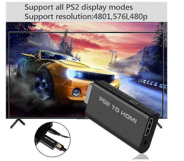 Alt view image 4 of 4 - Ecocleanpath PS2 to HDMI Adapter with Audio Jack - Plug & Play Converter for HDTV, Monitor, Projector