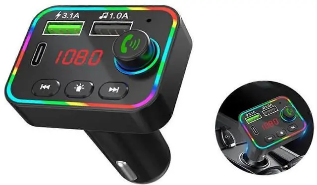 Alt view image 2 of 5 - Ecocleanpath Universal Bluetooth FM Transmitter Car Adapter | Hands-Free Calling, Dual USB & Type-C Fast Charging, MP3 Player