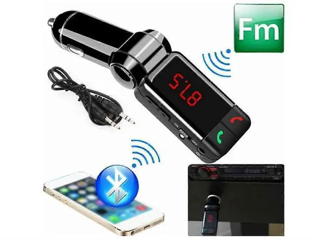 Alt view image 4 of 5 - Ecocleanpath Bluetooth FM Transmitter with Dual USB Charger, Hands-Free Car Kit & MP3 Player, Black