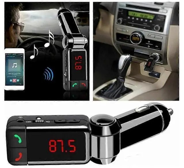 Alt view image 5 of 5 - Ecocleanpath Bluetooth FM Transmitter with Dual USB Charger, Hands-Free Car Kit & MP3 Player, Black