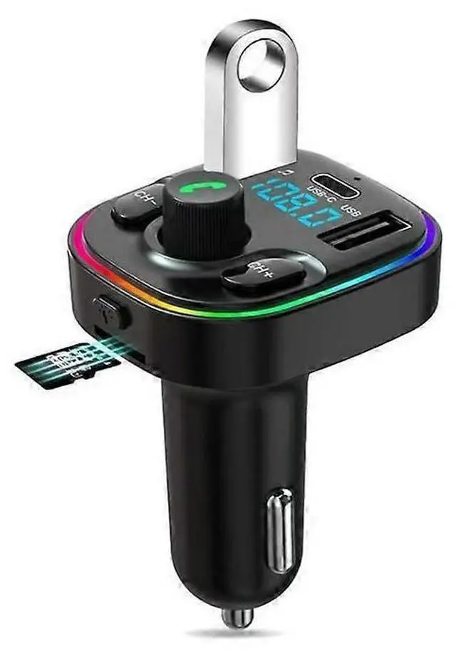Main image of Ecocleanpath Bluetooth 5.0 FM Car Transmitter with PD/QC 3-Port Fast Charging, Hands-Free Calling & MP3 Playback