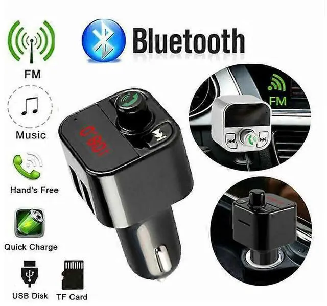 Alt view image 4 of 5 - Ecocleanpath Bluetooth FM Transmitter Car Charger, 2 USB Ports, Hands-Free Calling, MP3 Player (Black)