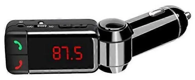 Main image of Ecocleanpath Black Bluetooth FM Transmitter V2.0 - Wireless Car Charger, MP3/USB Player, Hands-Free Calling