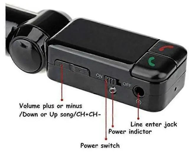 Alt view image 4 of 5 - Ecocleanpath Black Bluetooth FM Transmitter V2.0 - Wireless Car Charger, MP3/USB Player, Hands-Free Calling