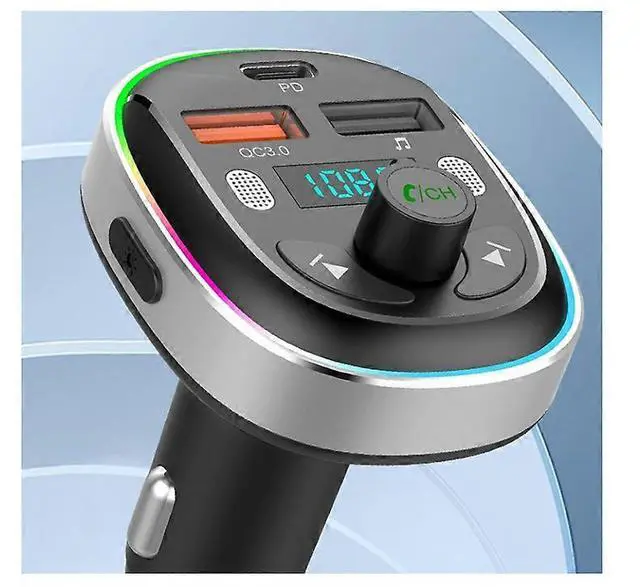 Alt view image 3 of 5 - Ecocleanpath Bluetooth 5.3 FM Transmitter Car Adapter with QC/PD 20W Fast Charging & Noise Cancelling Mic (Black)