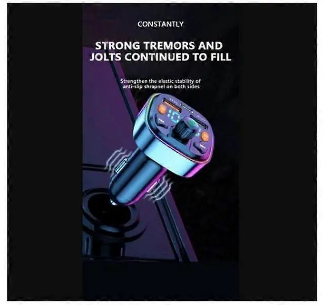 Alt view image 5 of 5 - Ecocleanpath Bluetooth 5.0 Car FM Transmitter with PD 3.0 Fast Charging, USB-C & Hi-Fi Sound (Black)