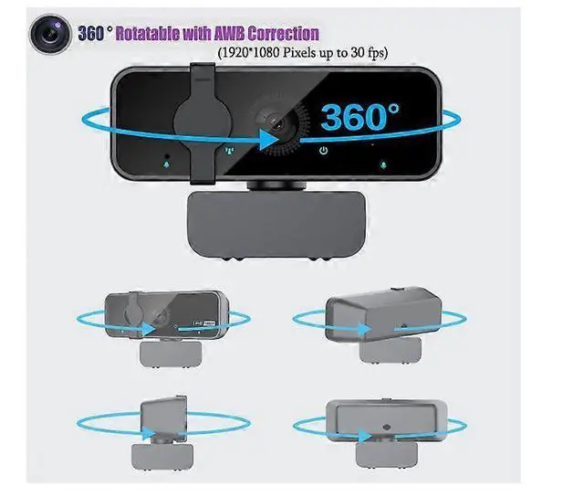 Alt view image 2 of 5 - Ecocleanpath 1080P HD Webcam with Microphone, 105° Wide Angle for Streaming, Video Conferencing (Black)