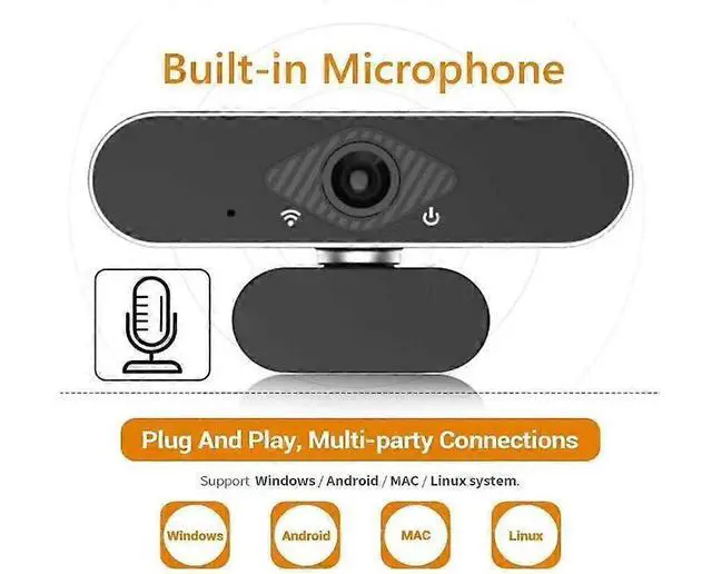 Alt view image 3 of 5 - Ecocleanpath Moonvvin 1080p Full HD Webcam with Microphone, Noise-Reducing, 120° Wide Angle, Plug & Play USB Camera (Black)