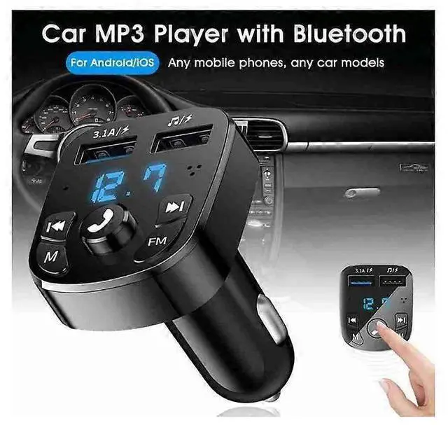 Alt view image 3 of 5 - Ecocleanpath Car Bluetooth FM Transmitter with Dual USB Charging, Hands-Free Calling, MP3/USB/TF Card Playback (Black)