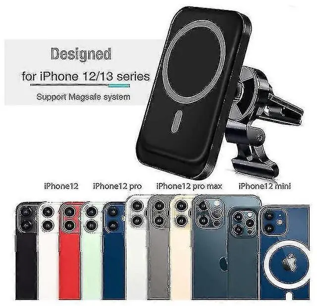 Alt view image 3 of 5 - Ecocleanpath QCC02026 Magnetic Car Phone Holder & Wireless Charger for iPhone 13/12 Series, 360° Rotation