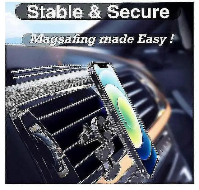 Alt view image 2 of 5 - Ecocleanpath QCC02026 Magnetic Car Phone Holder & Wireless Charger for iPhone 13/12 Series, 360° Rotation