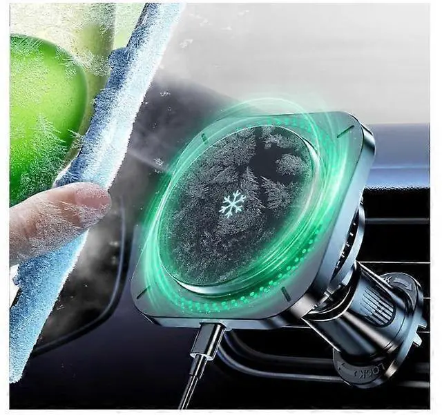 Alt view image 2 of 5 - Ecocleanpath Magnetic Magsafe Car Mount Charger 15W Fast Wireless with Ice Cooling Fan, Black