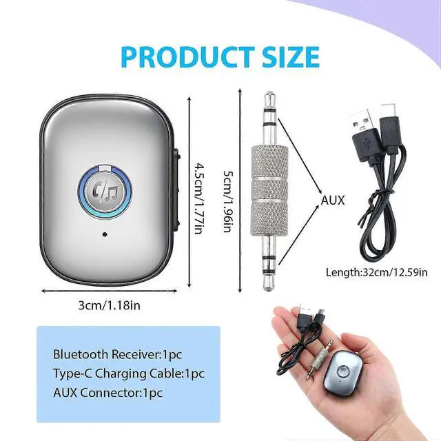 Alt view image 2 of 5 - Ecocleanpath Bluetooth 5.3 Transmitter & Receiver 2-in-1, 3.5mm AUX Wireless Audio Adapter for TV, Car, HiFi, Headphones