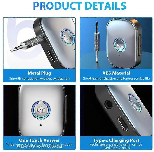 Alt view image 5 of 5 - Ecocleanpath Bluetooth 5.3 Transmitter & Receiver 2-in-1, 3.5mm AUX Wireless Audio Adapter for TV, Car, HiFi, Headphones
