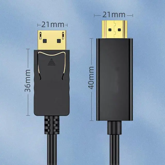 Alt view image 5 of 5 - Ecocleanpath DisplayPort to HDMI Cable 4K 60Hz Gold Plated, Male to Male Adapter for Home Entertainment & Office