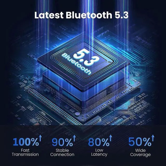 Alt view image 3 of 5 - Ecocleanpath Bluetooth 5.3 Car Adapter, Wireless Audio Receiver with 20H Battery, Noise Cancelling Mic for Car/Home Stereo