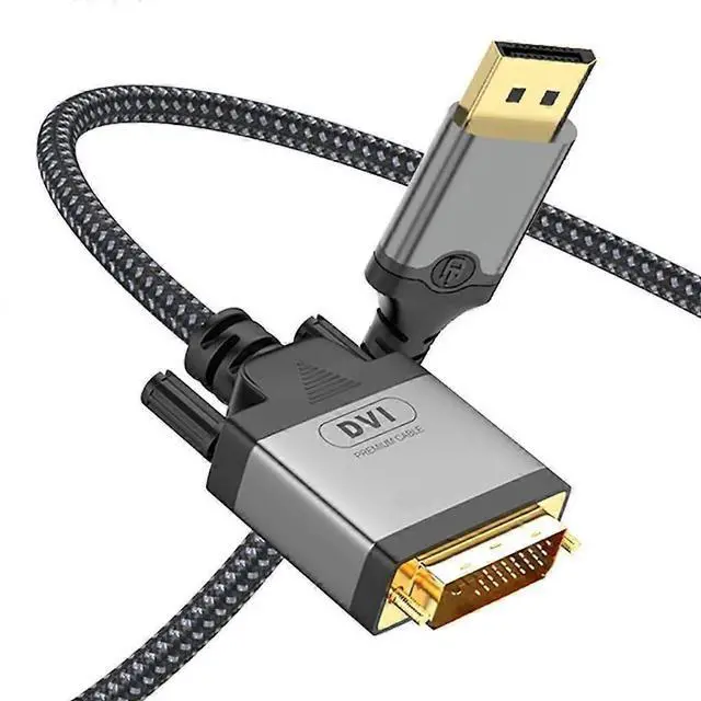 Main image of Ecocleanpath 2m DisplayPort to DVI Cable 4K@30Hz Gold-Plated Connectors for PC, HDTV, Projector (Black)