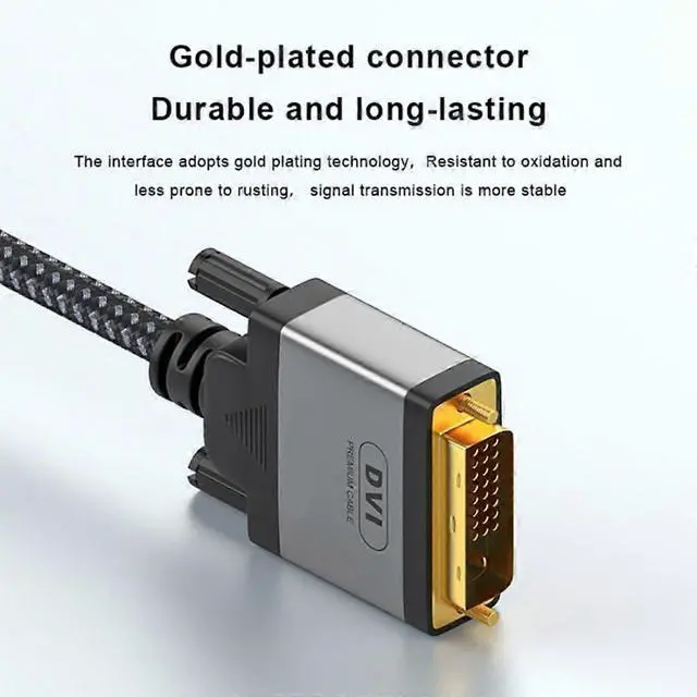 Alt view image 4 of 5 - Ecocleanpath 2m DisplayPort to DVI Cable 4K@30Hz Gold-Plated Connectors for PC, HDTV, Projector (Black)