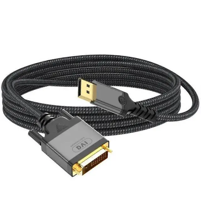 Alt view image 5 of 5 - Ecocleanpath 2m DisplayPort to DVI Cable 4K@30Hz Gold-Plated Connectors for PC, HDTV, Projector (Black)