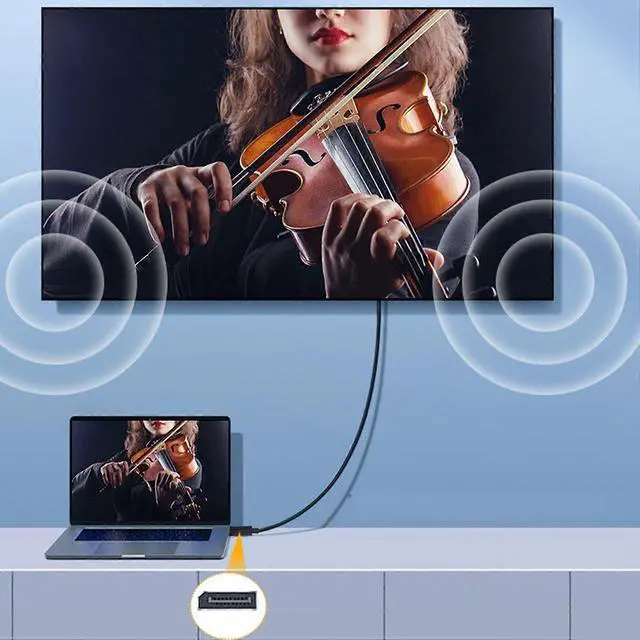 Alt view image 3 of 5 - Ecocleanpath DisplayPort to HDMI Cable 4K 60Hz Gold-Plated Adapter for Home Entertainment & Office (Black)