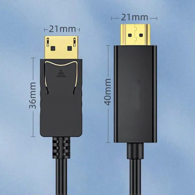 Alt view image 2 of 5 - Ecocleanpath DisplayPort to HDMI Cable 4K 60Hz Gold-Plated Adapter for Home Entertainment & Office (Black)