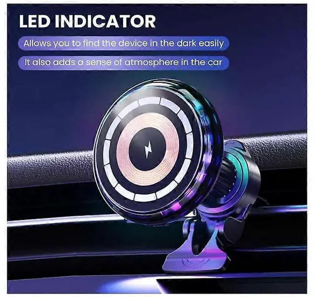 Alt view image 4 of 5 - Ecocleanpath 15W MagSafe Car Charger Mount, Magnetic Air Vent Phone Holder for iPhone 15/14/13/12 Series (Black)