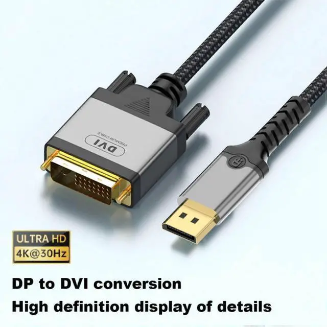 Alt view image 3 of 5 - Ecocleanpath 4K 30Hz DisplayPort to HDMI Adapter Cable, 2m Black Gold-Plated for PC Laptop Tablet