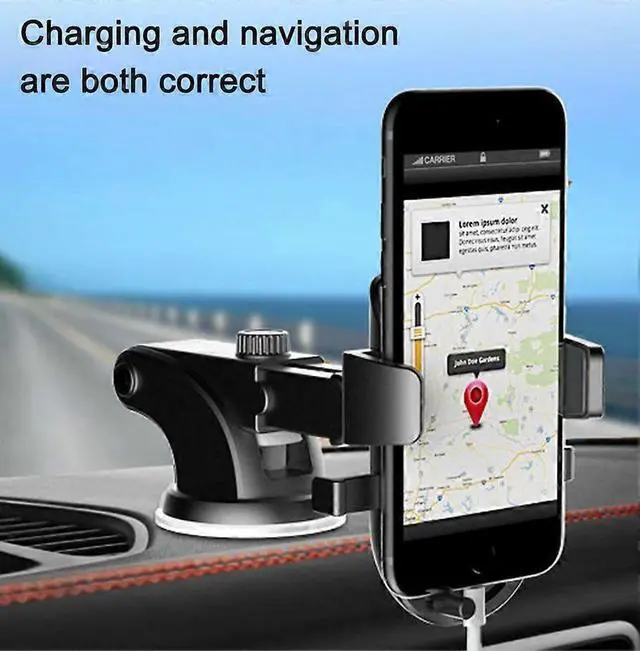 Alt view image 3 of 5 - Ecocleanpath Universal Car Phone Holder with Suction Cup, One-Hand Operation for 4-6.4 Inch Devices (Black)