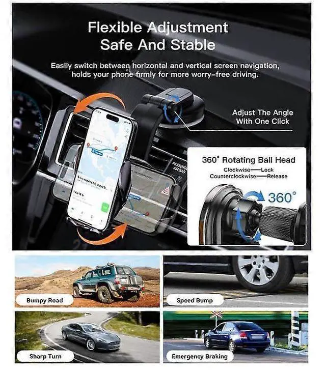 Alt view image 5 of 5 - Ecocleanpath 15W Fast Wireless Car Charger Mount with Auto Clamp & Music Sync Lights for iPhone 15-11 (Black)