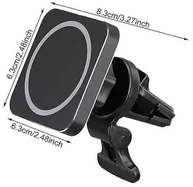 Alt view image 2 of 5 - Ecocleanpath Magnetic Wireless Car Charger Mount, 360° Rotation Fast Charging Phone Holder for Car Vent (Black)