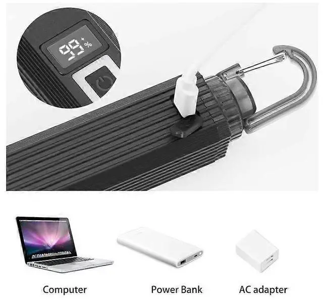 Alt view image 5 of 5 - Ecocleanpath Rechargeable Magnetic LED Flashlight, 9 Modes Super Bright with COB Worklight & UV, Waterproof, Black