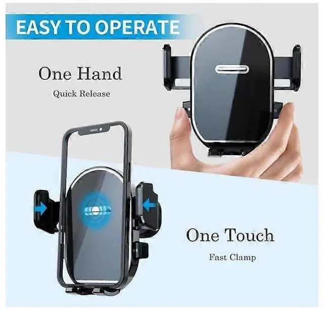 Alt view image 2 of 5 - Ecocleanpath Auto Clamp Car Phone Holder Mount - 360° Adjustable for Dashboard, Vent & Windshield (Black)