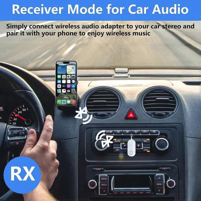 Alt view image 5 of 5 - Ecocleanpath Bluetooth 5.4 Transmitter & Receiver 2-in-1 - 14H Playtime, Dual Device Pairing for TV/Car/Headphones