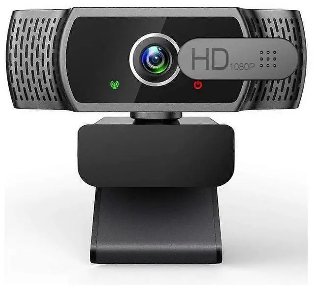 Main image of Ecocleanpath 1080P FHD Webcam with Microphone, Privacy Cover & Mount - Plug & Play USB PC Camera (Black)