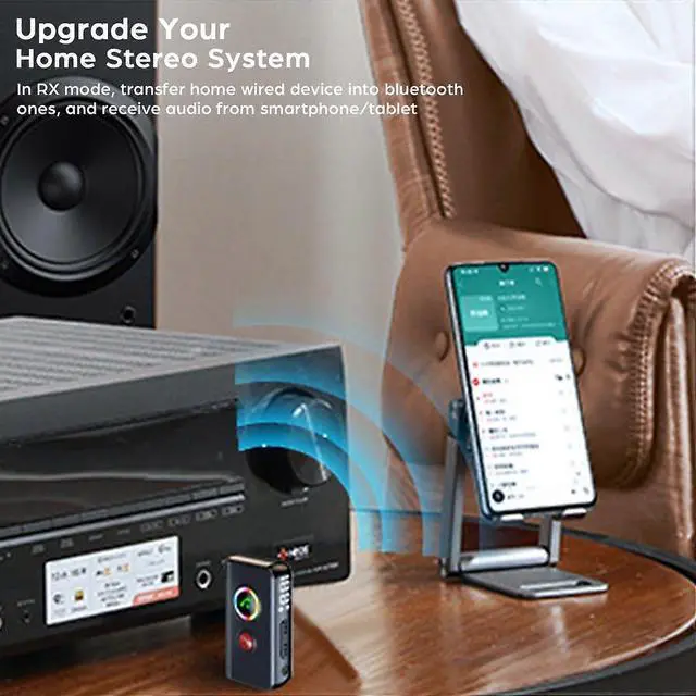 Alt view image 5 of 5 - Ecocleanpath Bluetooth 5.4 Transmitter Receiver 2-in-1 with LED Display, 33ft Range for TV/PC/Headphones