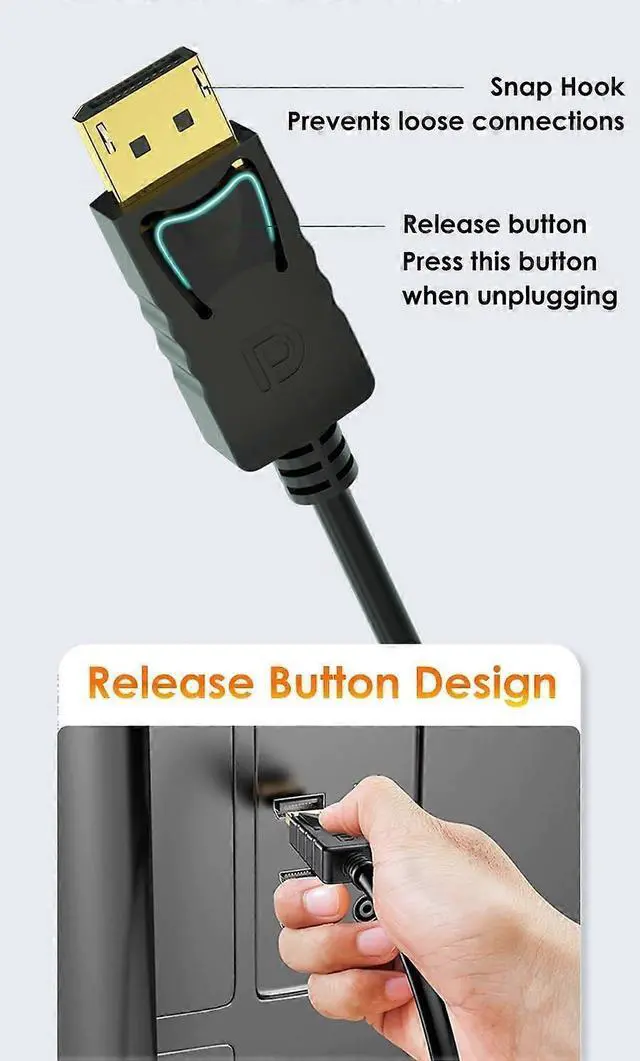 Alt view image 2 of 5 - Ecocleanpath 6ft DisplayPort to HDMI Cable 4K 30Hz, DP 1.2 to HDMI 1.4 Adapter for PC TV Monitor Projector